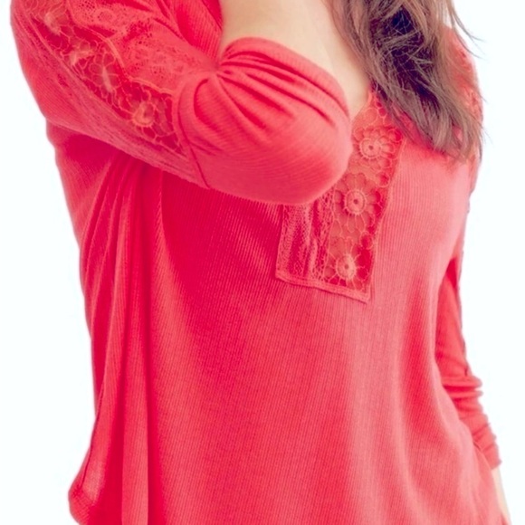 Free People Tops - Free People Womens Lola Oversized Top Rose Crimson Red size small